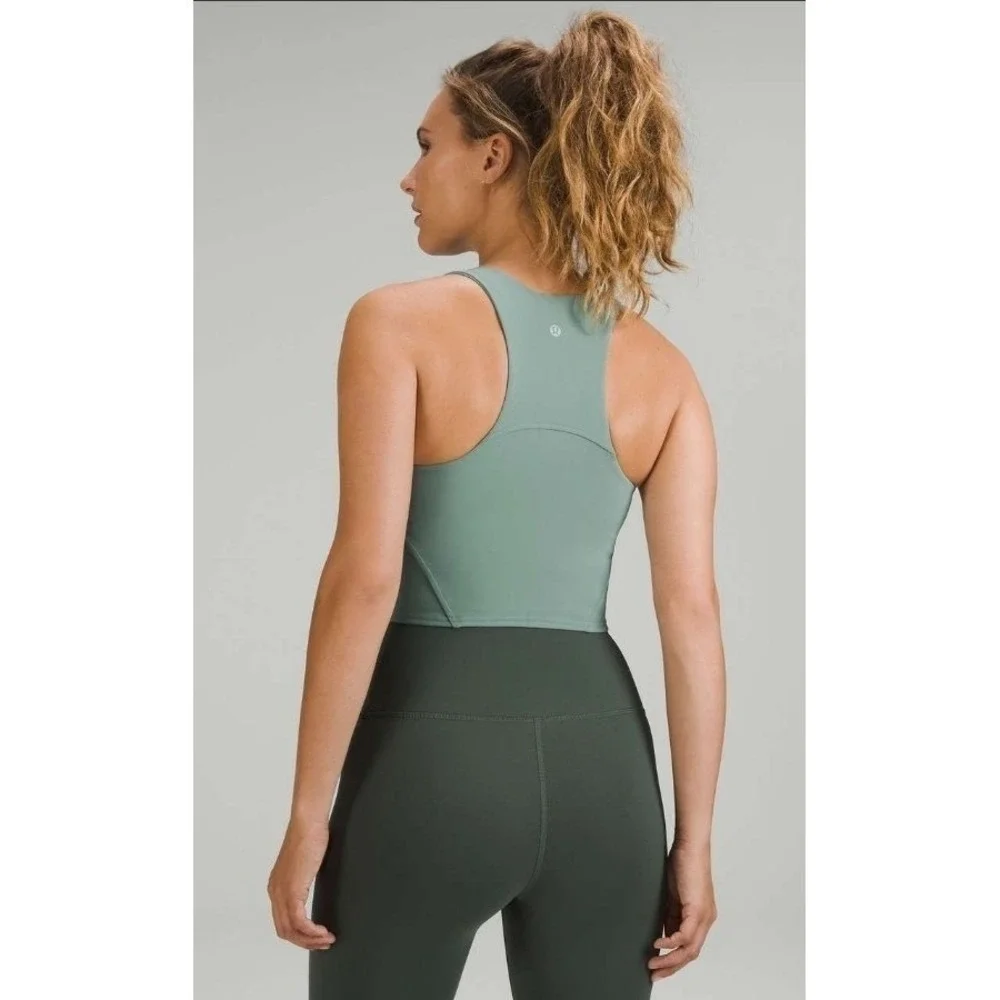 Lululemon 6 Invigorate Training Tank Top Teal W/Built In Bra W1DC1